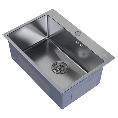 Мойка настол.монтаж 65х45 (3,0) вып 3 1/2  MIXLINE PRO 22см с сифоном (сатин)