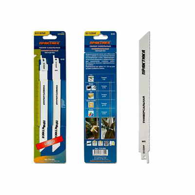 Пилки для сабельной пилы ПРАКТИКА S1122VF BIM дер/мет/пласт,шаг 1,8-2,6мм,длина 225мм