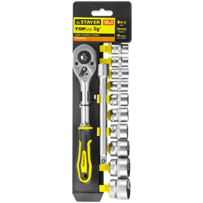 Набор торцовых головок (27752-H12) STAYER  RSS 12M, 12 предм., (3/8"),