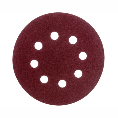Круг абразивный на ворсовой подложке под "липучку", перфорированный, P 150, 125 мм, 5 шт.// Matrix