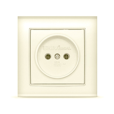 Розетка без заземления слоновая кость Бриллиант 