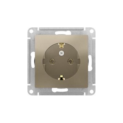 Розетка ATLASDESIGN с заземлением 16А механизм шампань