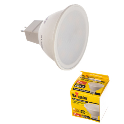 Лампа светодиодная LED 7вт 230в GU5.3 тепло-белая