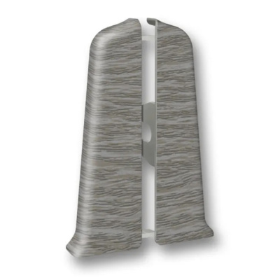 Угол для плинтуса 70мм "Деконика" Дуб пепельный / 210 торцевой (пара)										