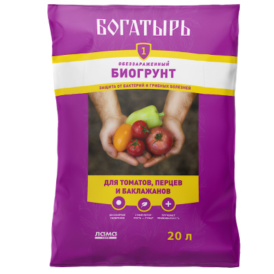 Грунт для томатов и перцев, баклажанов 20л Богатырь 1/120 Лама-торф