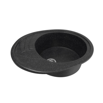 Мойка ML-GM17 овальная с крылом, черная (308) 465*570*180мм