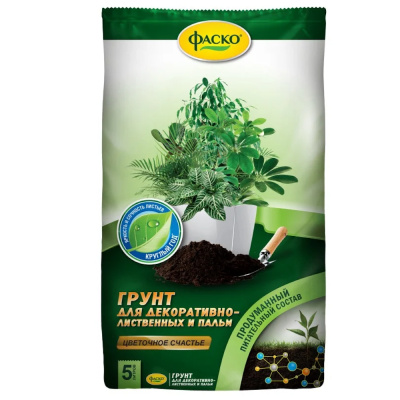 Грунт для пальм и декоративно-лиственных 5 л Цвеочное счастье Фаско 5/315