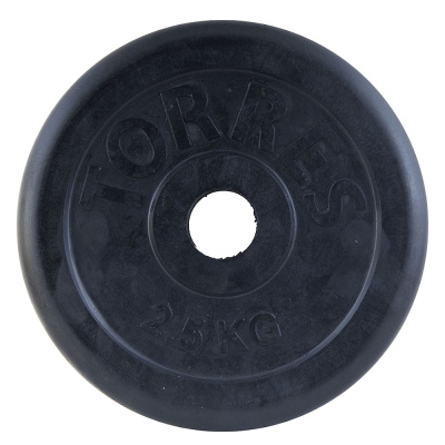 Диск обрезин. "TORRES  2,5 кг" арт.PL50632, d.31мм, металл в резиновой оболочке, черный