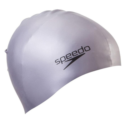 Шапочка для плав. "SPEEDO Plain Molded Silicone Cap", арт.8-709849086, СЕРЕБРИСТЫЙ, силикон