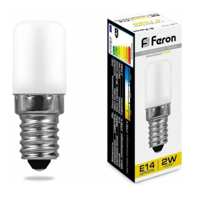 Лампа светодиодная LED 2вт Е14 теплый для холодильников