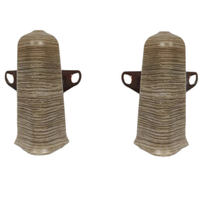 Угол для плинтуса 70мм "Деконика" Дуб мокко / 208 наружный (комплект)										