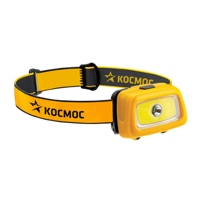 Фонарь налобный KOC-H3WDS-COB, XPE LED + 3W COB, 3 батарейки ААА, 80 Lm, 220 Lm, Космос