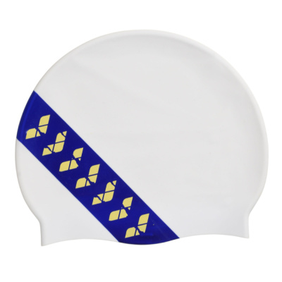 Шапочка для плав. "ARENA Team Stripe Cap", арт.001463108, БЕЛЫЙ, силикон