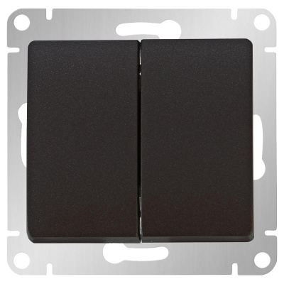 Выключатель двухклавишный схема 5 шоколад в рамку GLOSSA 