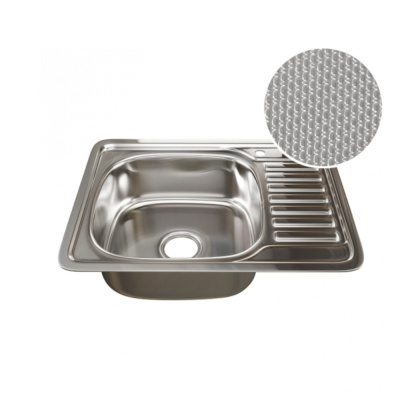 Мойка врез 50х65 (0,8) лев вып 3 1/2  MIXLINE 18см с сифоном ДЕКОР