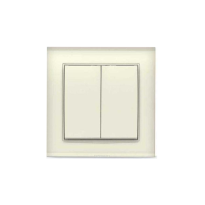 Выключатель Бриллиант двухклавишный слоновая кость