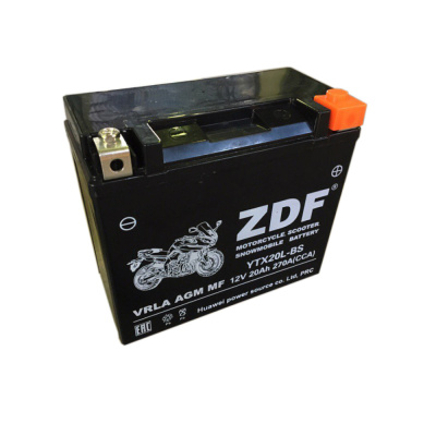 Аккумулятор ZDF Moto Battery 1220.1 VRLA (YTX20L-BS) обратная