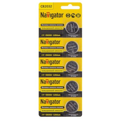 Элемент питания Navigator NBT-СR2032-ВР5