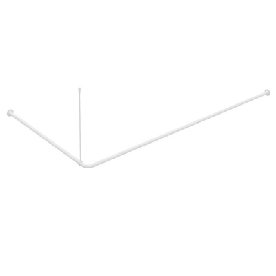 Карниз для шторы угловой в ванную комнату в блистере, белый 90*90*90