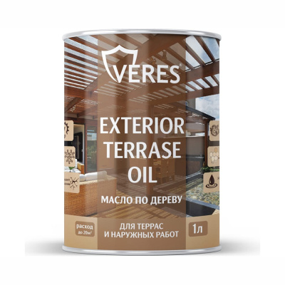 МАСЛО ПО ДЕРЕВУ "EXTERIOR TERRASE OIL" ДЛЯ НАРУЖНЫХ РАБОТ СОСНА 1 Л (1/14) "VERES"