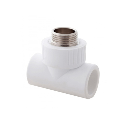 Тройник комбинированный PPR наружная резьба 32х 3/4,  белый, РТП
