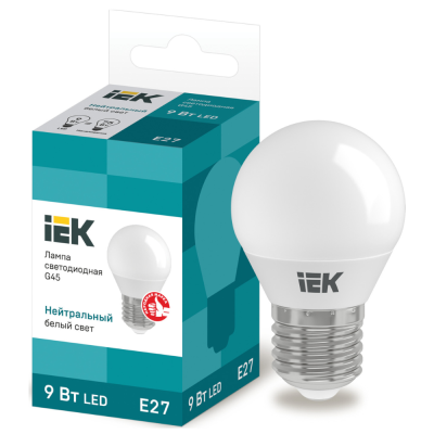 Лампа светодиодная LED 9вт Е27 белы й матовый шар ECO