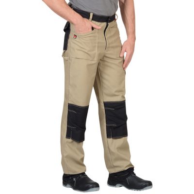 Брюки "СИРИУС-Вест-Ворк" бежевые с черным р.  88-92/170-176