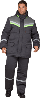 Куртка ВЬЮГА утеплённая, т/серая (104-108, 170-176)