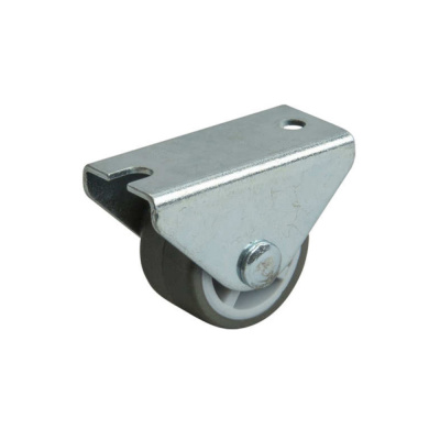 Колесо мебел. неповоротное 30мм  (серая резина)