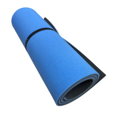 Коврик туристический 2х-слойный 12мм рифленый синий/серый