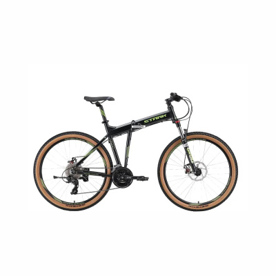 Велосипед Stark'24 Cobra 27.2 D черный металлик/зеленый 18"