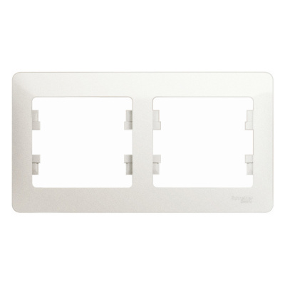 Рамка 2 пост горизонтальная перламутр GLOSSA