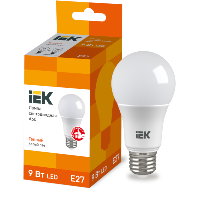 Лампа светодиодная LED 9вт E27 тепло-белый ECO