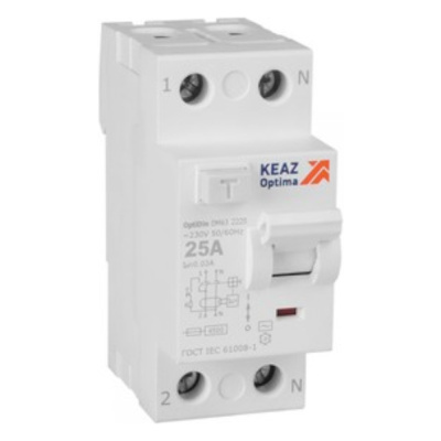 Выключатель дифференциального тока (УЗО) без защиты от сверхтоков 2П 25А 30мА АС 4,5кА OptiDin DM63-