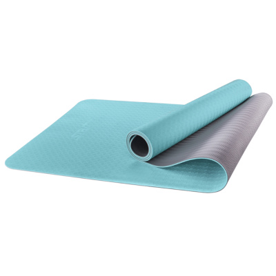 Коврик для йоги STARFIT FM-201 TPE 173x61x0,6 см, мятный/серый 1/12