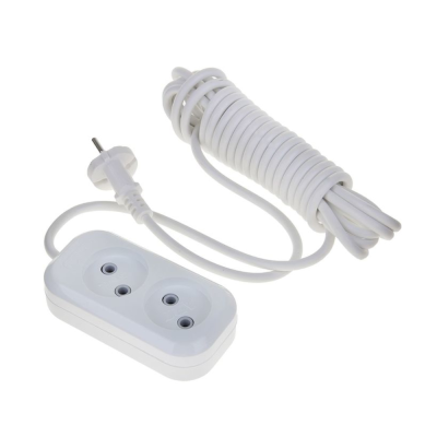 Удлинитель сетевой LUX У2-0-05 2-местный б/заз., 250В 10А, 5м