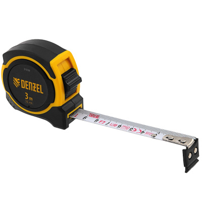 Рулетка 3м х 16мм, двухкомп. корпус, магнитный обрезиненный зацеп// Denzel