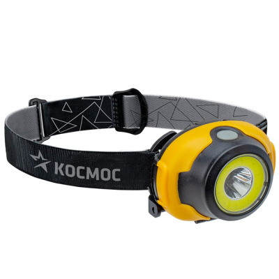 Фонарь налобный KocH103COBLED,  3W, 3 батарейки ААА, 140Lm, Космос