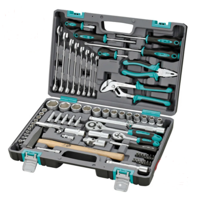 Набор инструмента 1/2" 1/4", CrV, пластиковый кейс 76 предм.//STELS