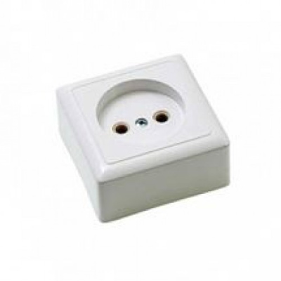 Розетка наружная без заземления 250В 10А белая