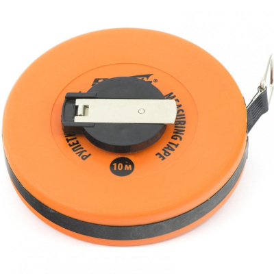 Рулетка геодезическая 10мх12,5мм, лента ПВХ, закрытый круглый корпус