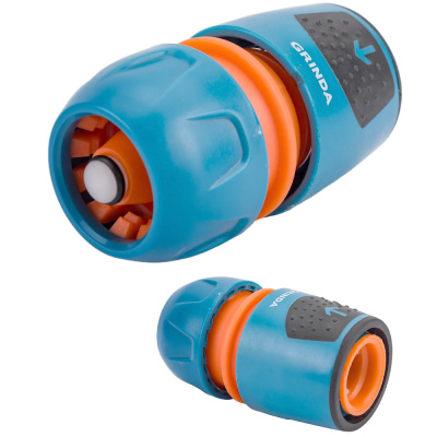 Соединитель GRINDA универсальный с автостопом, из ударопрочной пластмассы, 1/2"-3/4"