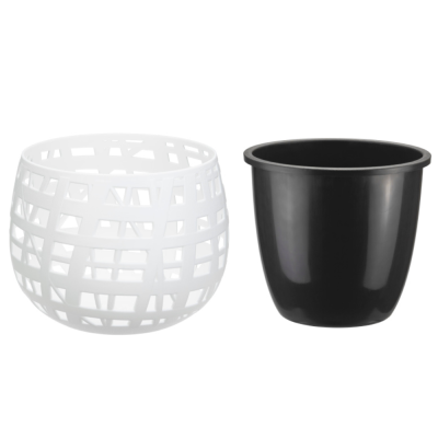 Кашпо ХАОС D 290 мм 4 л со вставкой (Белый)						