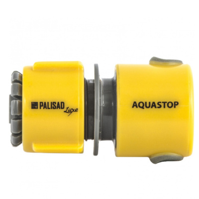 Соединитель пластмассовый быстросъемный для шланга 1/2", аквастоп, однокомпонентный, LUXE// Palisad