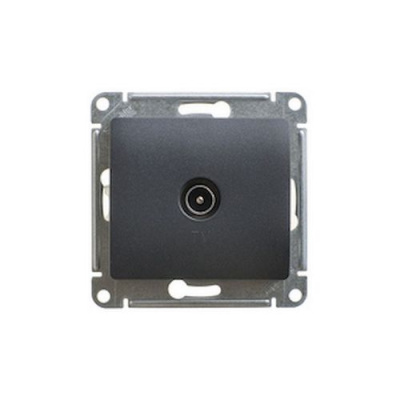 Розетка телевизионная TV одиночная 1DB антрацит в рамку GLOSSA 