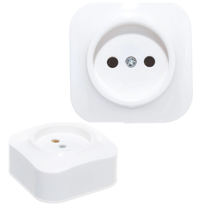 Розетка ОУ 1 мест. бел (керам. осн) 1415 OINICH (Universal)