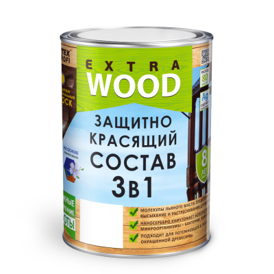 Состав защитно-красящий 3 в 1  FARBITEX ПРОФИ WOOD EXTRA Белый (0,8 л) 