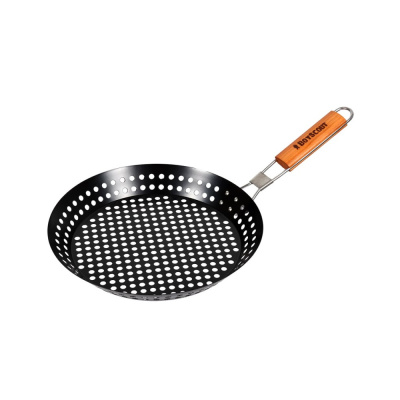 Жаровня для морепродуктов и овощей с АНТИПРИГАРНЫМ покрытием, складной ручкой, 53х Ø30х3 см / 12