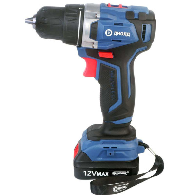 Дрель ручная электрическая аккумуляторная "ДИОЛД" ДЭА-12 ЛИ-08 