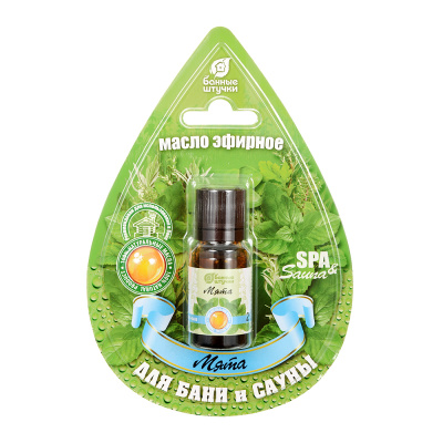 Эфирное масло "Мята" 10 мл в блистере в форме капли "Банные штучки" /20